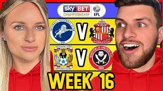 CHAMPIONSHIP WEEK 16 PREDICTIONS