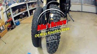 BMW F800GS OEM vs knobby tires.