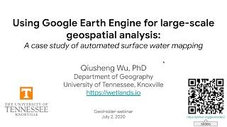 GeoInsider Webinar - Using Earth Engine for large-scale geospatial analysis