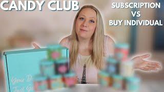 CANDY CLUB UNBOXING AND TASTE TEST! | Which is better? Subscription or buying individual candy cups?