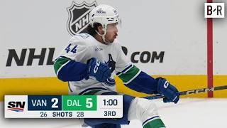 NHL Comeback for the Ages  Canucks Score 3 Goals in Final Minute vs. Stars to Force OT