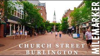 [4K] Church Street - Burlington, Vermont - Relaxing Scenic Walking Tour with Binaural 