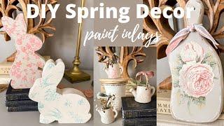 DIY Spring Decor from Thrifted Items | Bunnies | Spring Melody Paint Inlay