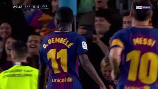 ousmane dembele assist to suarez vs espanyol