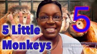 Preschool songs - Five Little Monkeys - LittleStoryBug