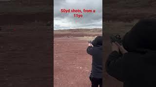 Shots at 50 yards by a 11yo! #2amendment #pewpew #sigsauer #viral