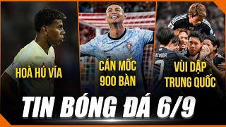 TIN BÓNG ĐÁ 6/9 | RONALDO CÁN MỐC 900 BÀN, NHẬT VÙI DẬP TRUNG QUỐC 7-0, TÂY BAN NHA HOÀ HÚ VÍA