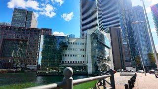 [4K] Morning at Canary Wharf | London Walking Tour