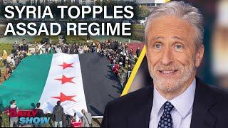 Jon Stewart on Assad Regime’s End in Syria & Trump’s Pre-Presidential Europe Visit