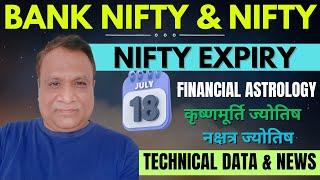 Nifty, Bank Nifty  Prediction by Financial Astrology, technical/data, news for date- 18- July- 2024.