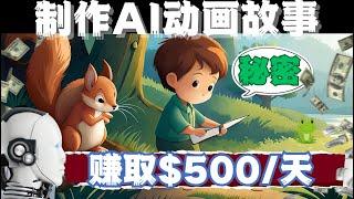 日赚$500美元使用人工智能Ai ChatGPT创建动画视频赚钱项目如何快速赚钱|赚钱最快的方法|手机赚钱|YouTube赚钱|被动收入|如何网络赚钱|赚钱APP|在家赚钱副业兼职|躺赚网赚实战创业