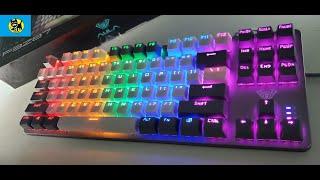 AULA F3287 Wired TKL Rainbow Mechanical Gaming Keyboard, 80% Compact Tenkeyless 87 Keys Layout  2024