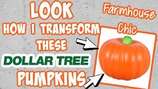 LOOK how I TRANSFORM these Dollar Tree PUMPKINS | FARMHOUSE CHIC DECOR DIY on a BUDGET