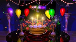 Happy Birthday Song & Animation with Cake & Candles