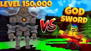 I used a GOD LEVEL ONLY WEAPON to fight a MAX LEVEL 150,000 BOSS (Roblox Slaying Simulator)