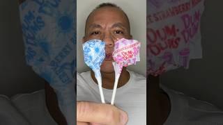 ASMR DUM DUMS LOLLIPOP CANDY STRAWBERRY MILKSHAKE-BLUEBERRY BURST FLAVOR#shorts