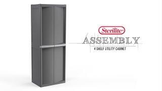 Sterilite 4 Shelf Utility Cabinet Assembly