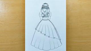 Girl with beautiful hairstyle drawing for beginners / easy girl drawing pencil sketch