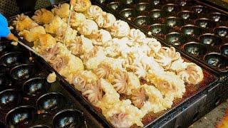 How to make Osaka's Famous Takoyaki with a Whole Octopus - Japan street food