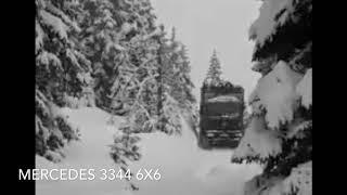 Mercedes Benz  3344 SK 6x6 timber truck driving under extreme conditions
