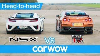 Honda (Acura) NSX vs Nissan GT-R DRAG & ROLLING RACE + BRAKE TEST | Head-to-Head