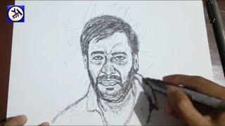 Drawing Ajay Devgan II Scribble Art II Timelapse