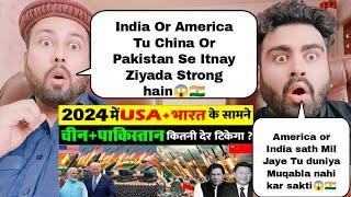 USA + India VS China + Pakistan Military Power Comparison 2024