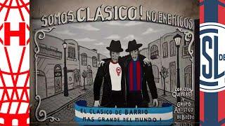 Un hincha de #SanLorenzo y otro de #Huracán celebran juntos el día del amigo I #RivalesNoEnemigos