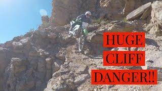 RIDING DIRTBIKES OFF A HUGE CLIFF!!! Technical Enduro Riding!