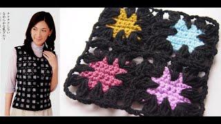 Красивый и простой мотив крючком *Crochet square* КВАДРАТ КРЮЧКОМ для новичков как вязать Урок №377