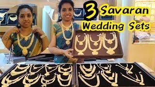 3 Savaran Wedding Sets Kasumalai Mullai Arumbu Kerala & Cbe Designs/Latest Kasu Haram Necklace Sets