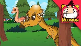 Pachycephalosaurus VS Tyrannosaurus | Dinosaurs Battle | 4K cartoon | REDMON