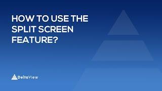 Steps to Use the Split Screen Feature | DeltaView