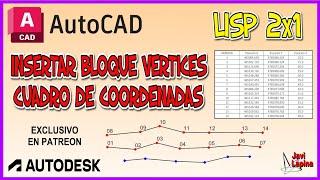 Lisp AutoCAD Insertar bloque en vértices