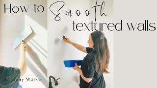 HOW TO SMOOTH TEXTURED WALLS || HOW TO SKIM COAT DRYWALL || EASY DIY SMOOTHING TEXTURED WALLS ||