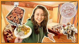 Disney's Hotel CHEYENNE Room Tour & CHUCK WAGON Cafe Buffet | DISNEYLAND PARIS Evening Vlog 2024 AD