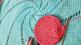 EASY PZ Crochet Circle Spiral Blanket how to total absolute beginners super simple slow easiest diy