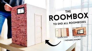 DIY ROOMBOX | Movable WALLS + Working DOOR & WINDOW! | Miniature Dollhouse for BARBIE Dolls