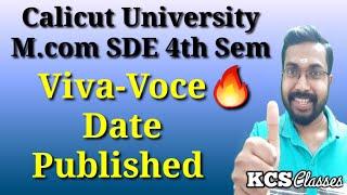 Viva-Voce Date Published|Calicut University M.com SDE 4th Semester|KCS classes