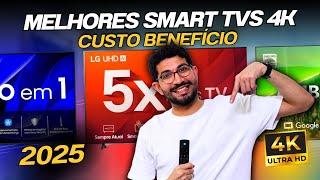 TOP 3 Melhores SMART TV 4K para COMPRAR em 2025 |  MELHORES TVs 4K CUSTO BENEFÍCIO.