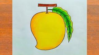 आम का चित्र बनाना सीखें / How to Draw a Mango Easy Step By Step / Mango Drawing And Colouring Easy