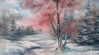 Oil Painting A Winter Landscape (unedited) - Paintings By Justin