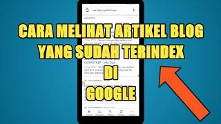 Cara Melihat Artikel Blog yang sudah Terindex Google