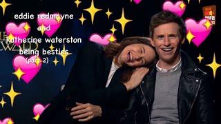 eddie redmayne and katherine waterston being besties for another 5 mins 35 secs straight