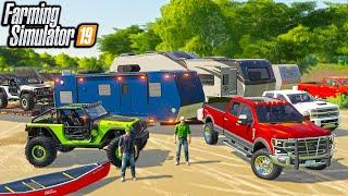 RICH REDNECK CAMPING! WITH LIFTED JEEPS | (ROLEPLAY) FARMING SIMULATOR 2019