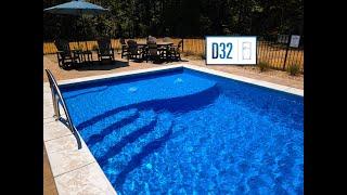 Finished Fiberglass Pool Project - River Pools' D32 Model Highlights #2