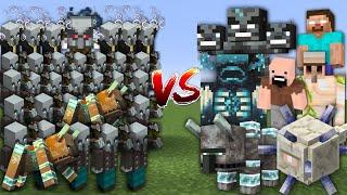 MINECRAFT RAID vs BOSSES in Minecraft Mob Battle