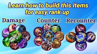 How to build counter and recounter items for easy win in rank game, Mobile Legends 2021