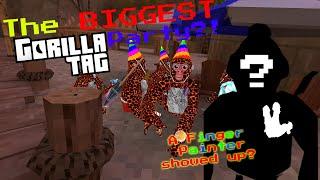 I held a HUGE party in Gorilla Tag! (A FINGER PAINTER showed up?!)