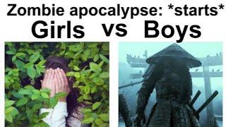 BOYS VS GIRLS MEMES ZOMBIE APOCALYPSE V3